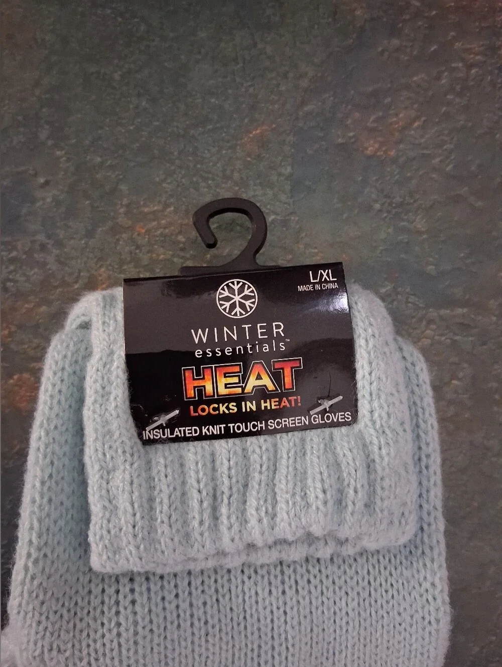 Essentials Turquoise Knit Beanie and Gloves Set